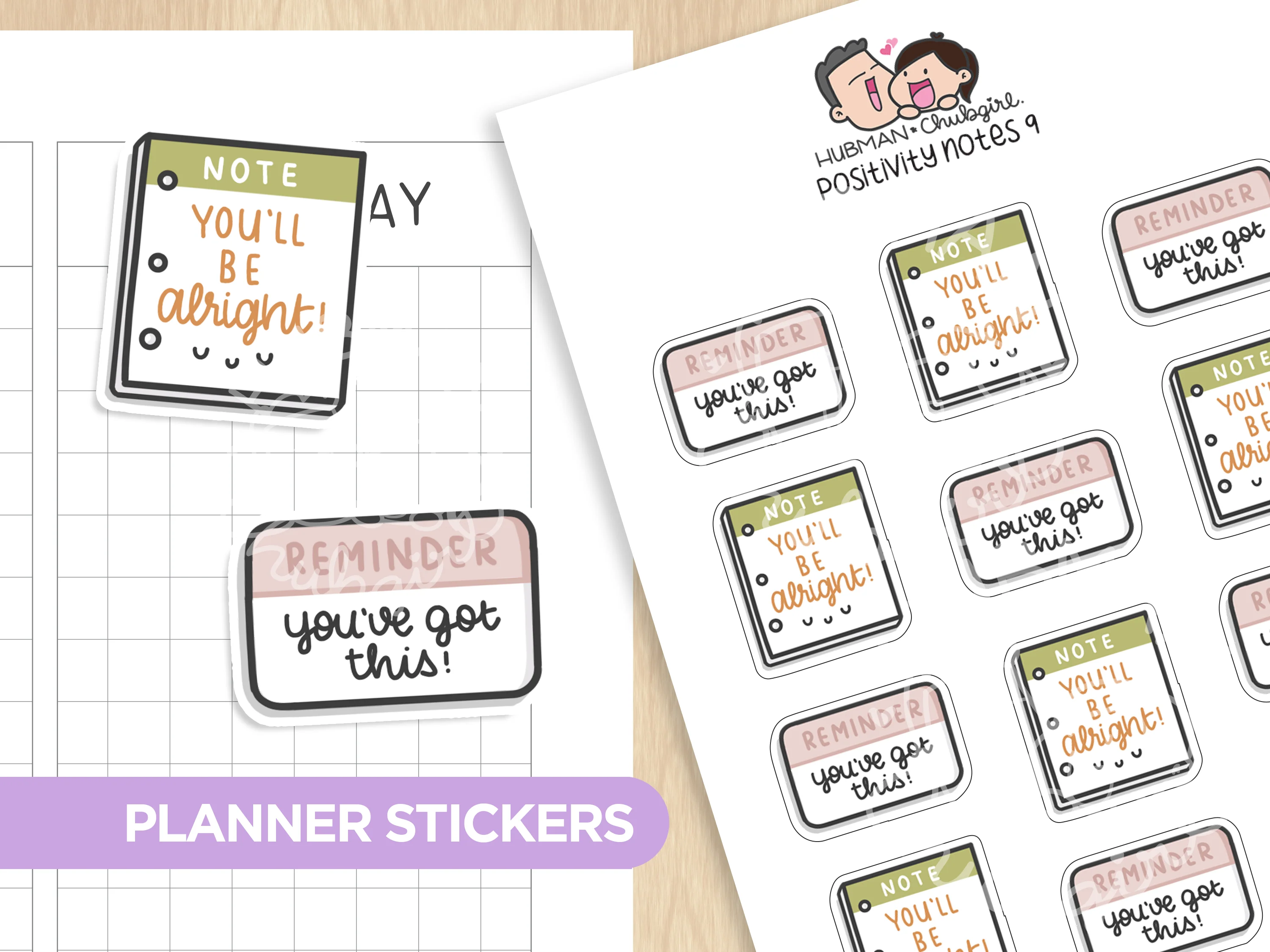Positivity Notes 9 Planner Stickers