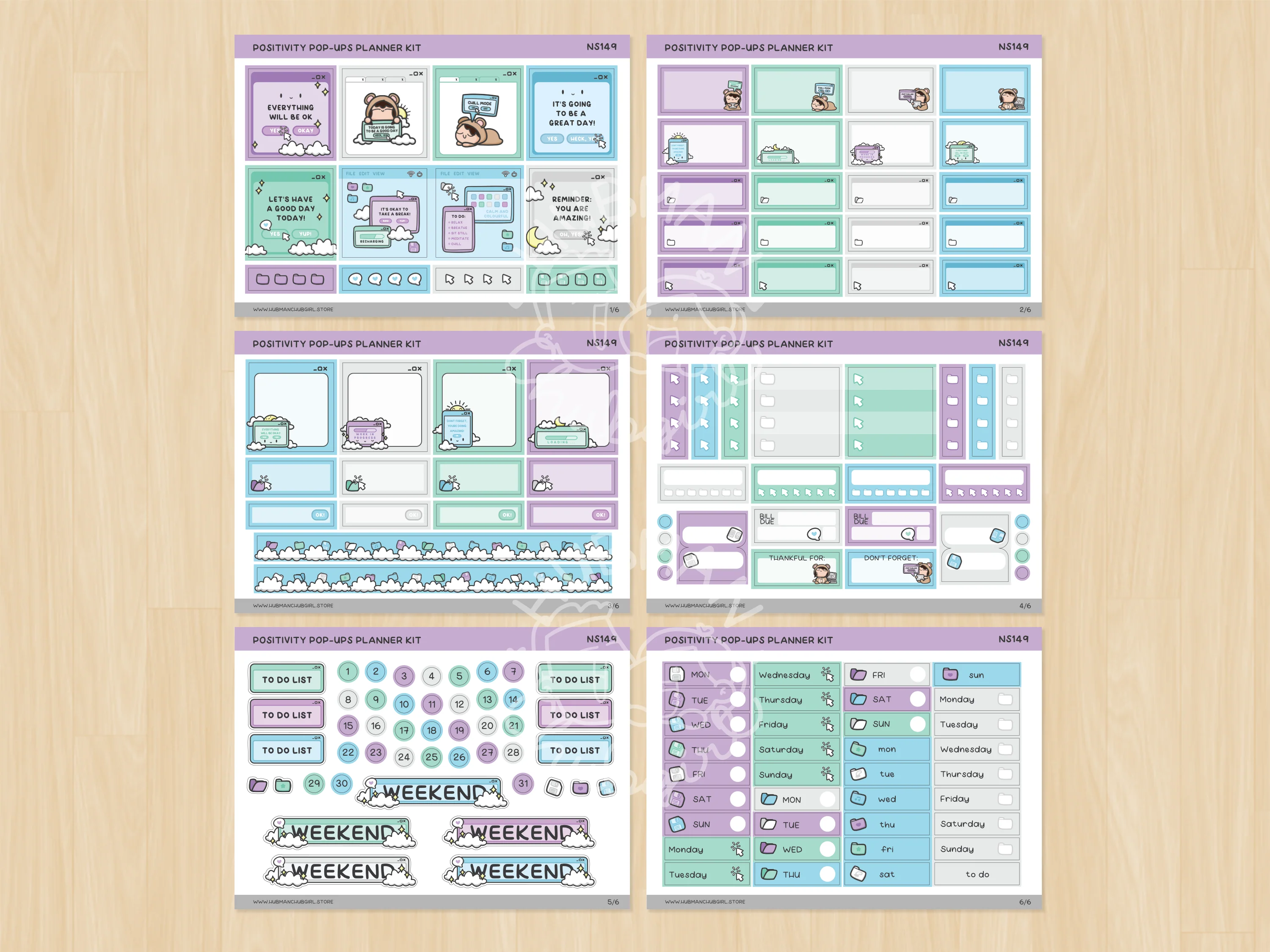 Positivity Pop-Ups Planner Kit (Set of 6) - Image 2