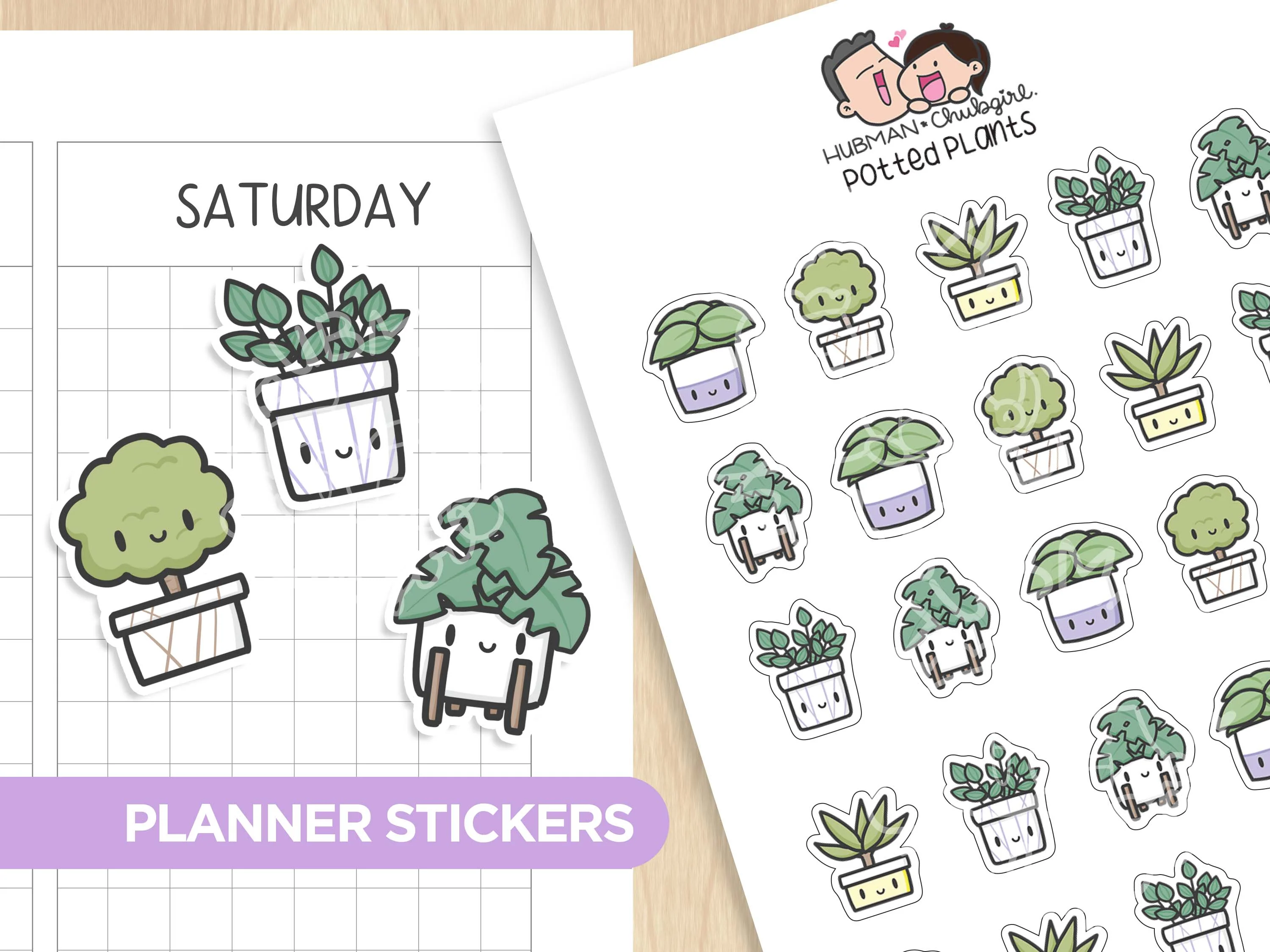 Potted Plants Planner Stickers