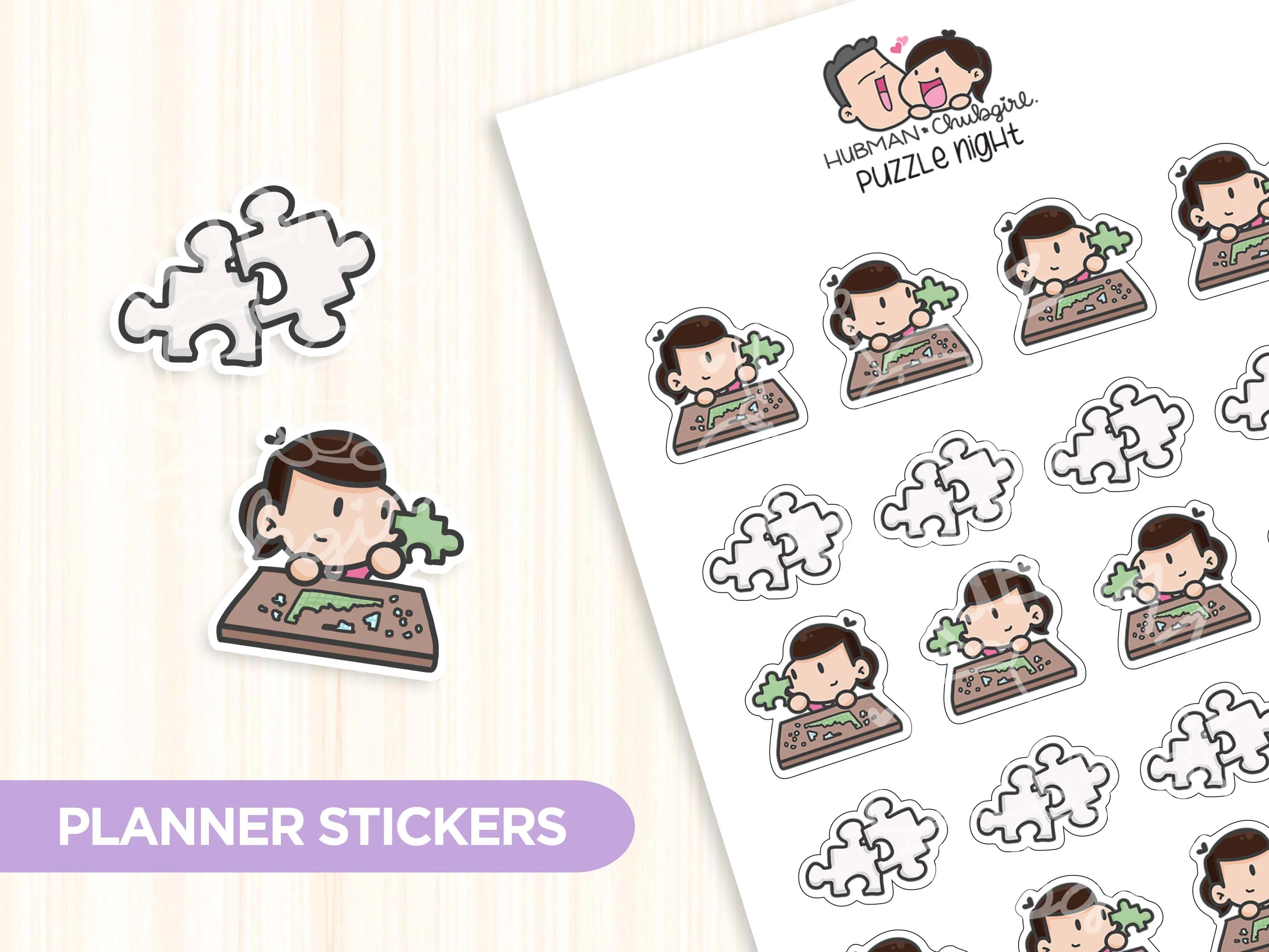 Puzzle Night Planner Stickers