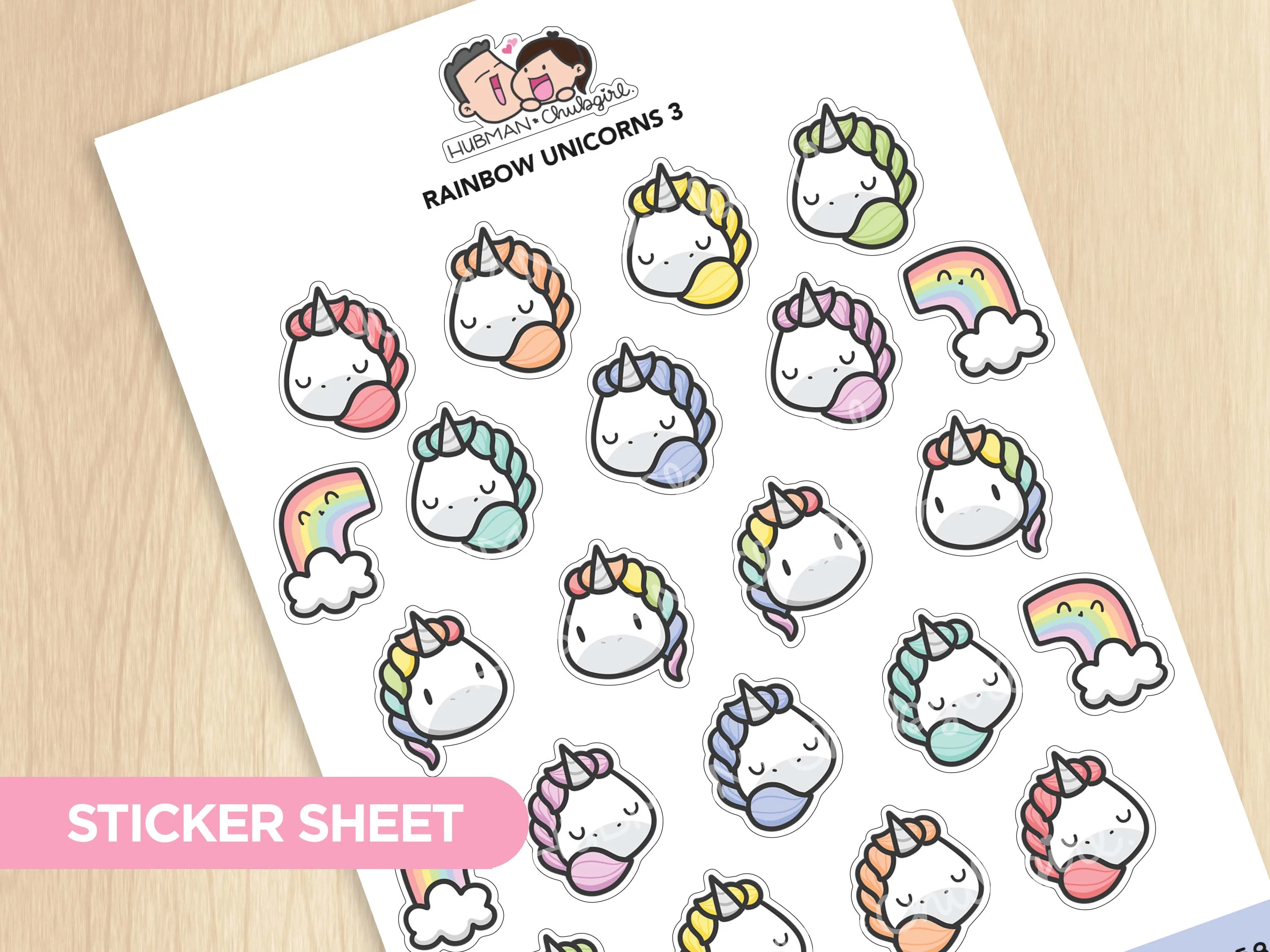 Rainbow Unicorns Sticker Set - Image 4