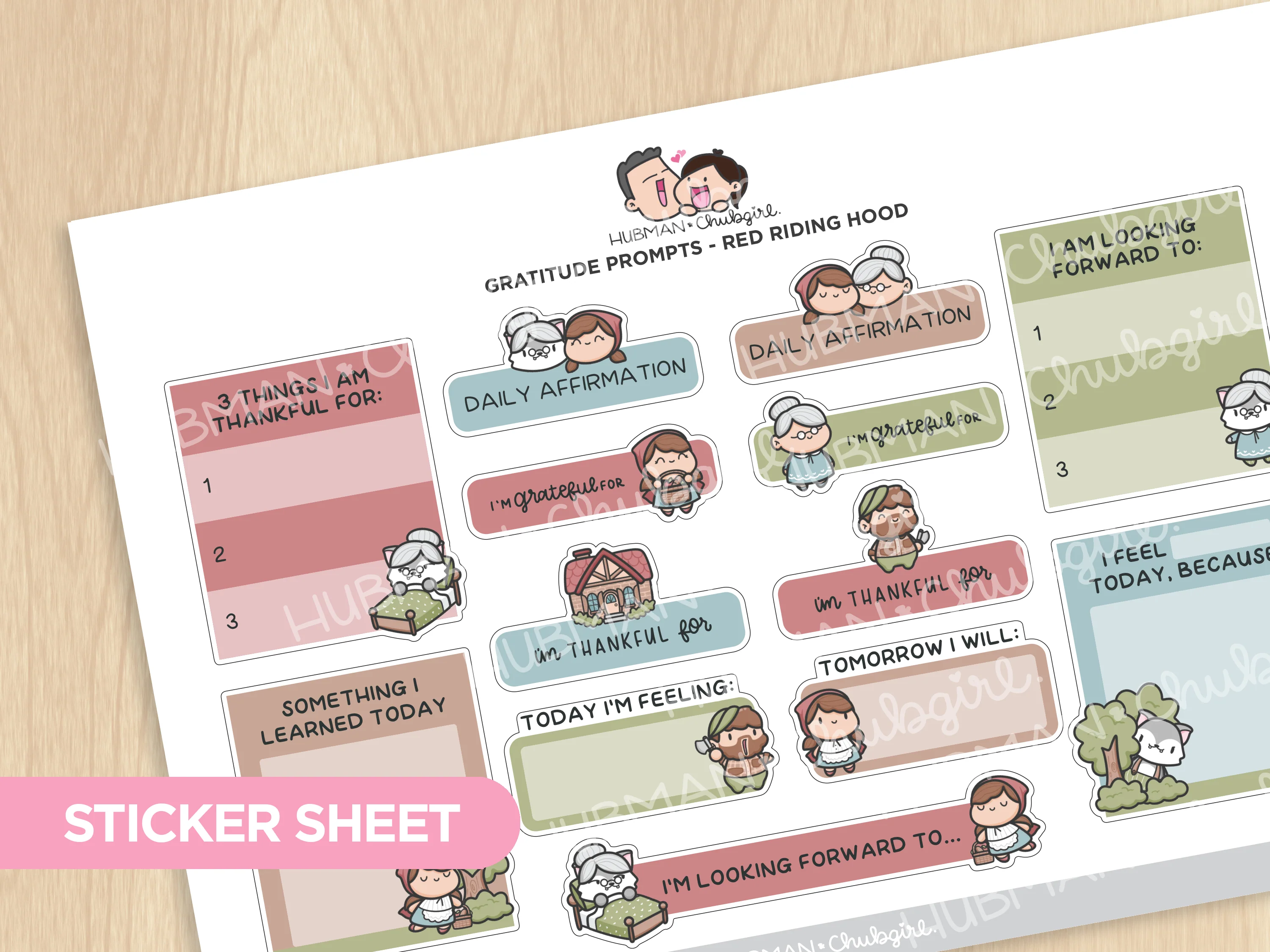 Red Riding Hood Journaling Extras Sticker Set - Image 3