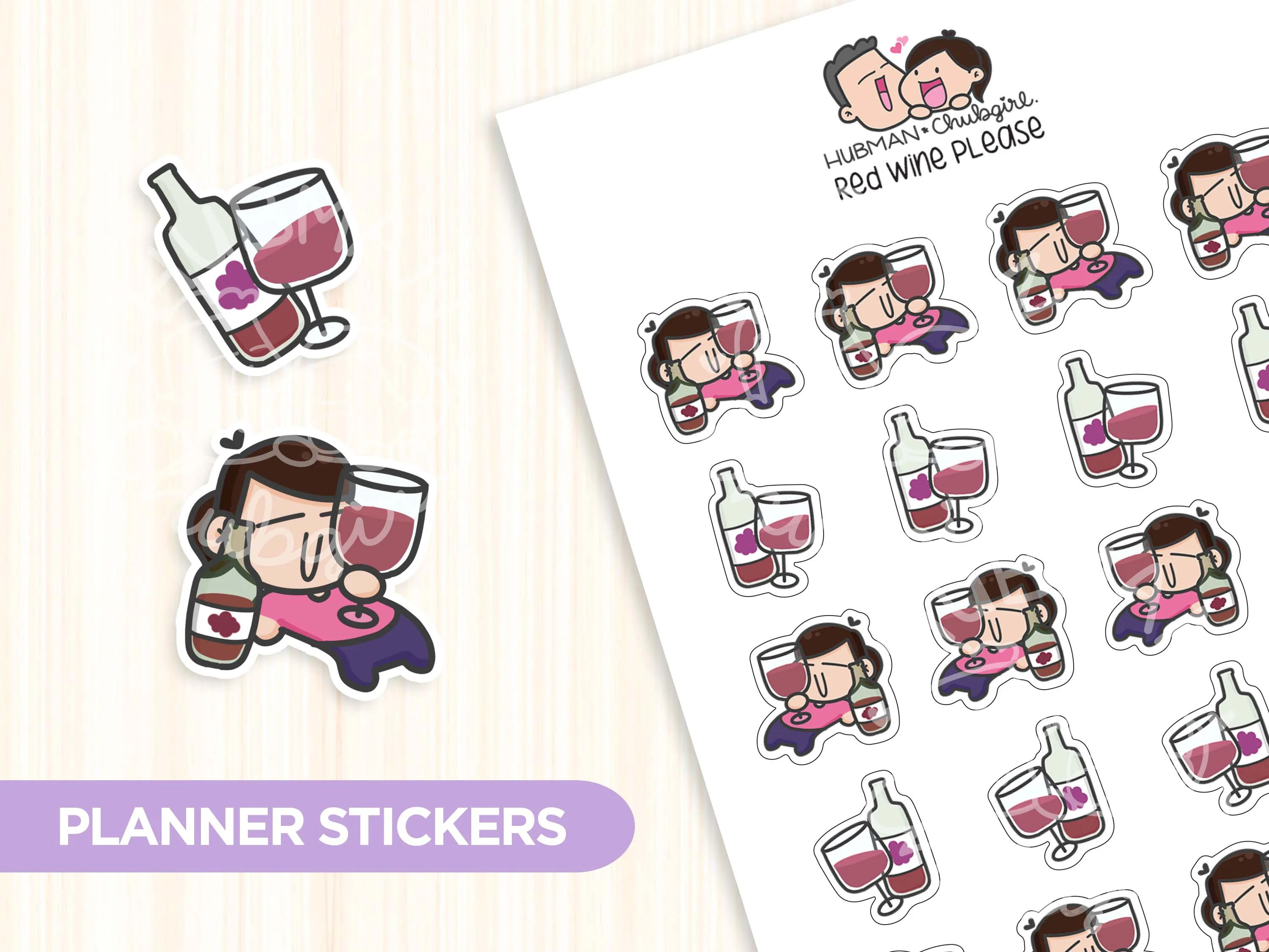Red Wine Please Planner Stickers