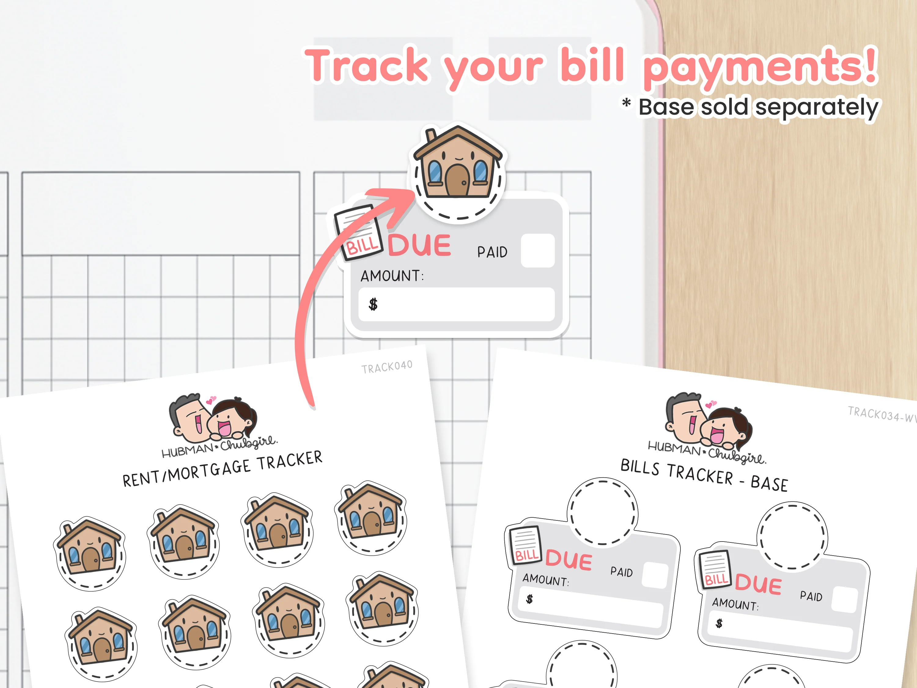 Rent/Mortgage Tracker Planner Stickers - Image 2