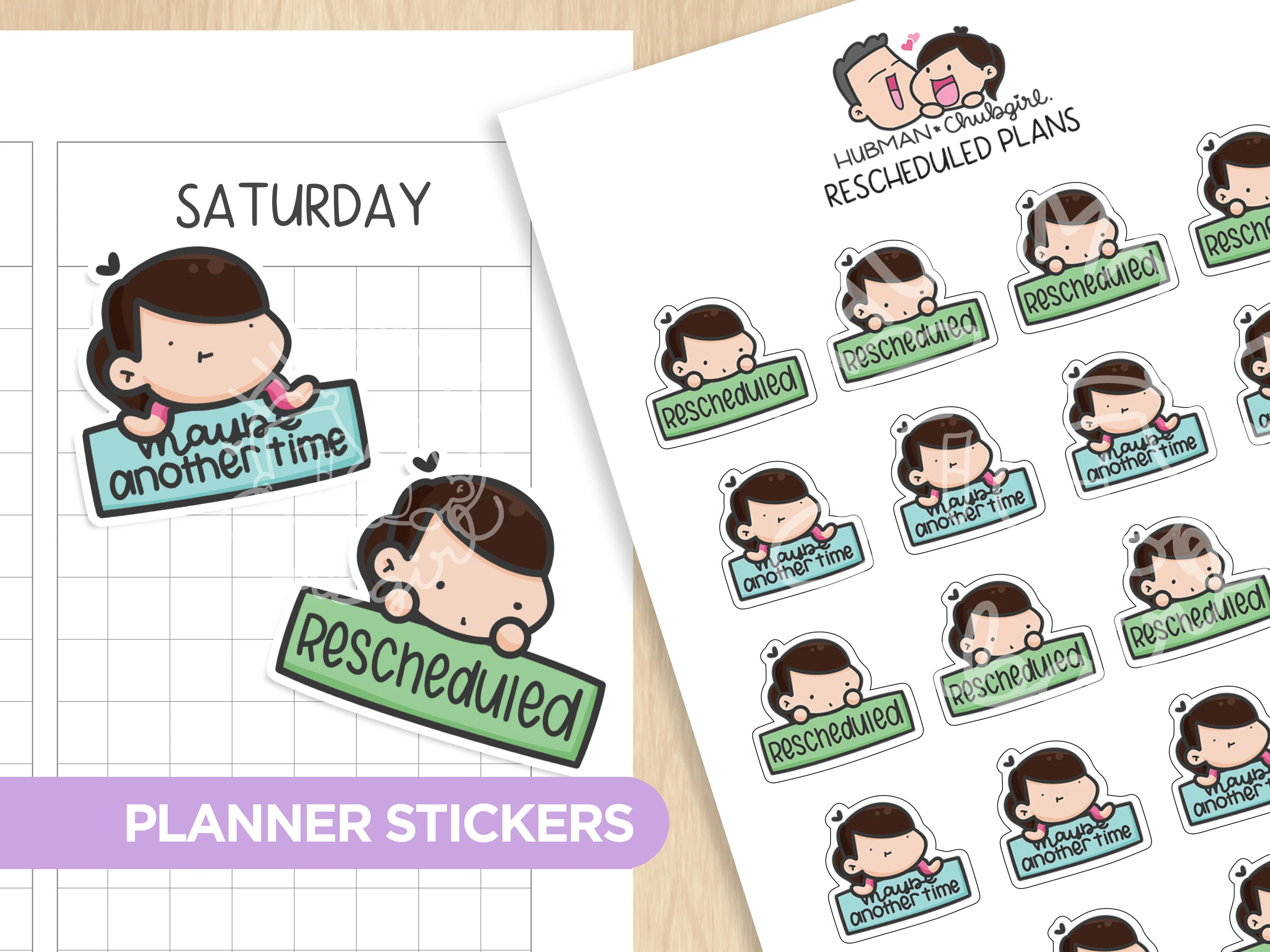 Rescheduled Plans Planner Stickers