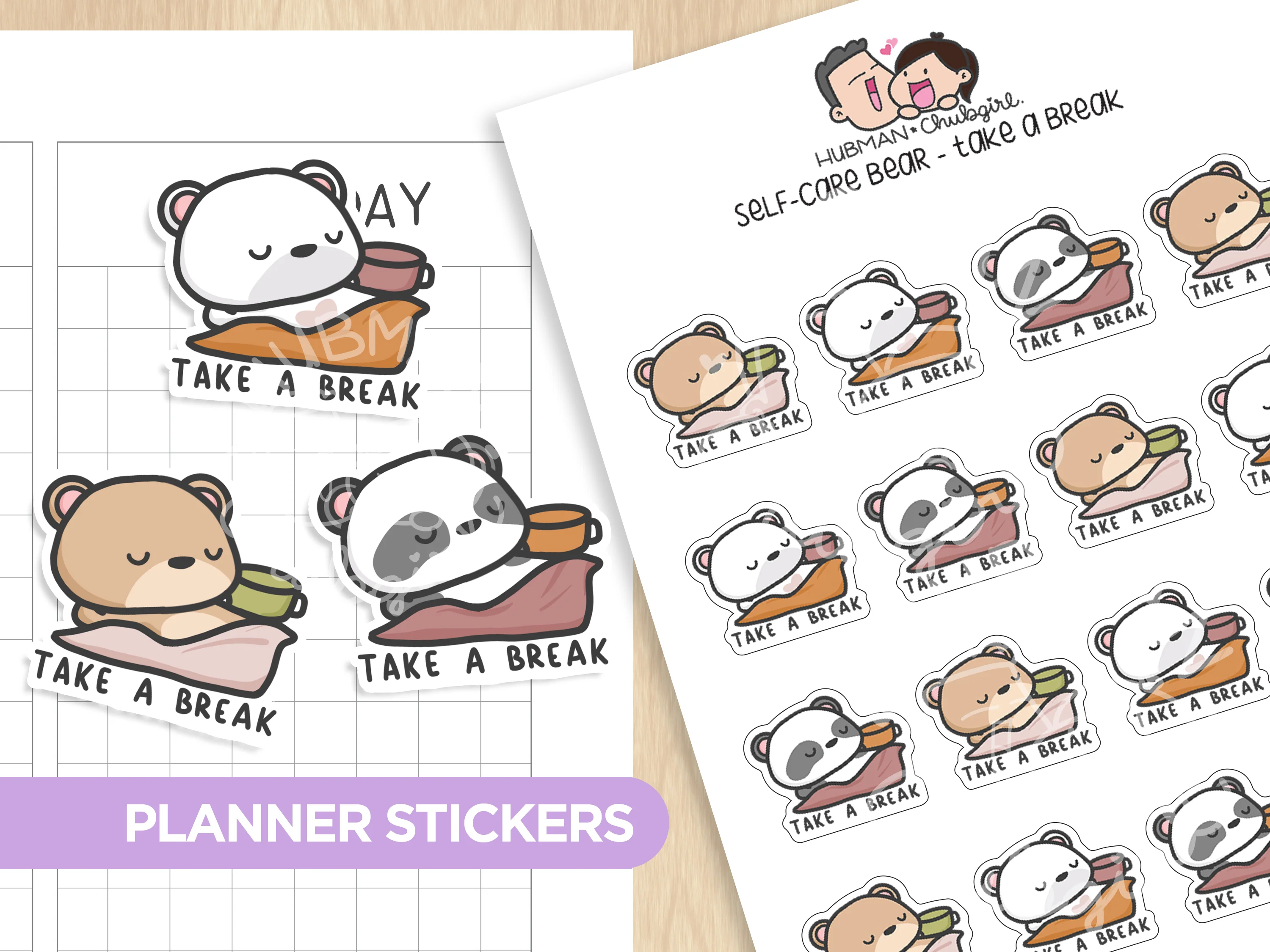 Self-Care Bears Sticker Set - Image 3