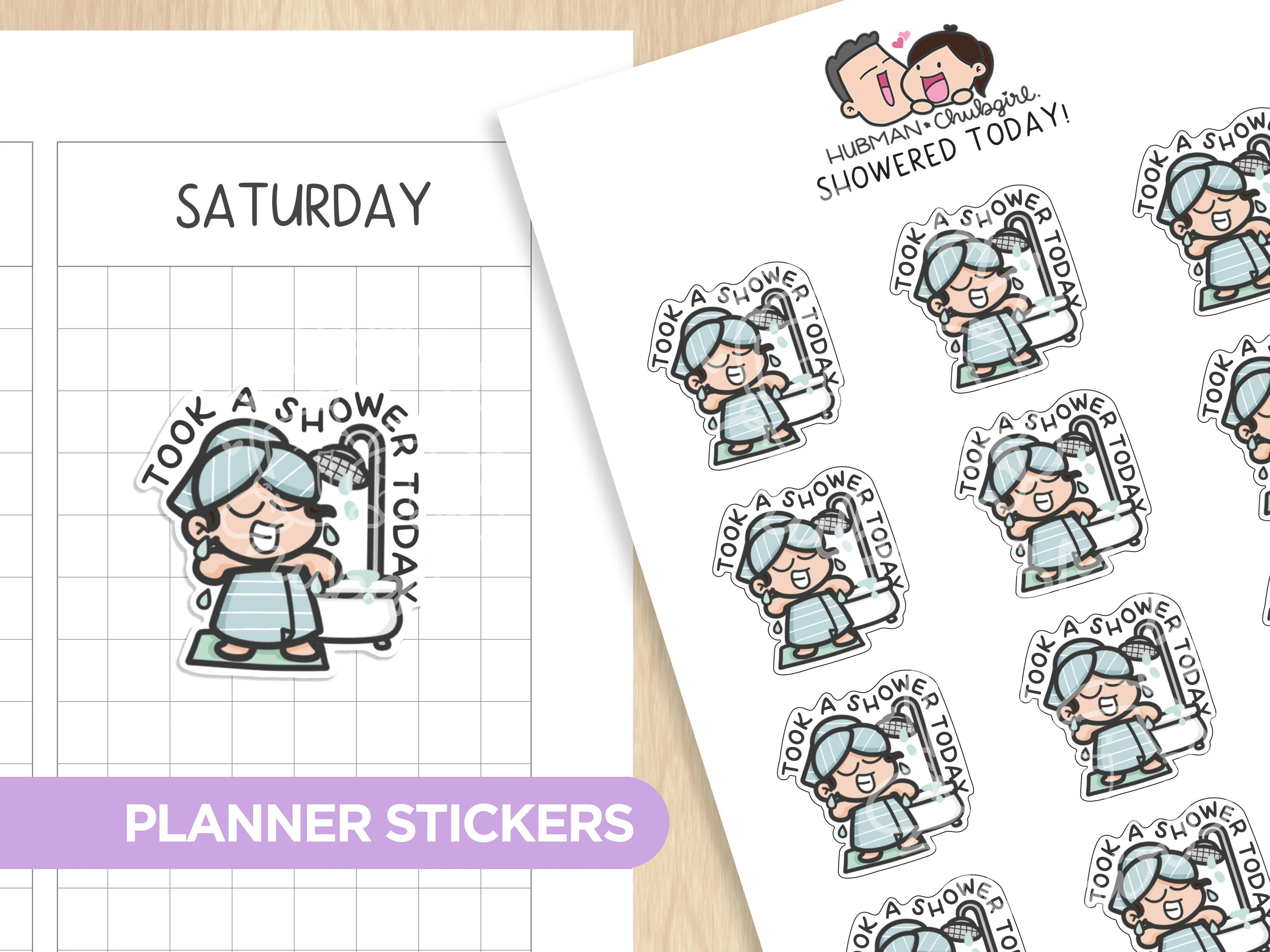 Showered Today! Planner Stickers