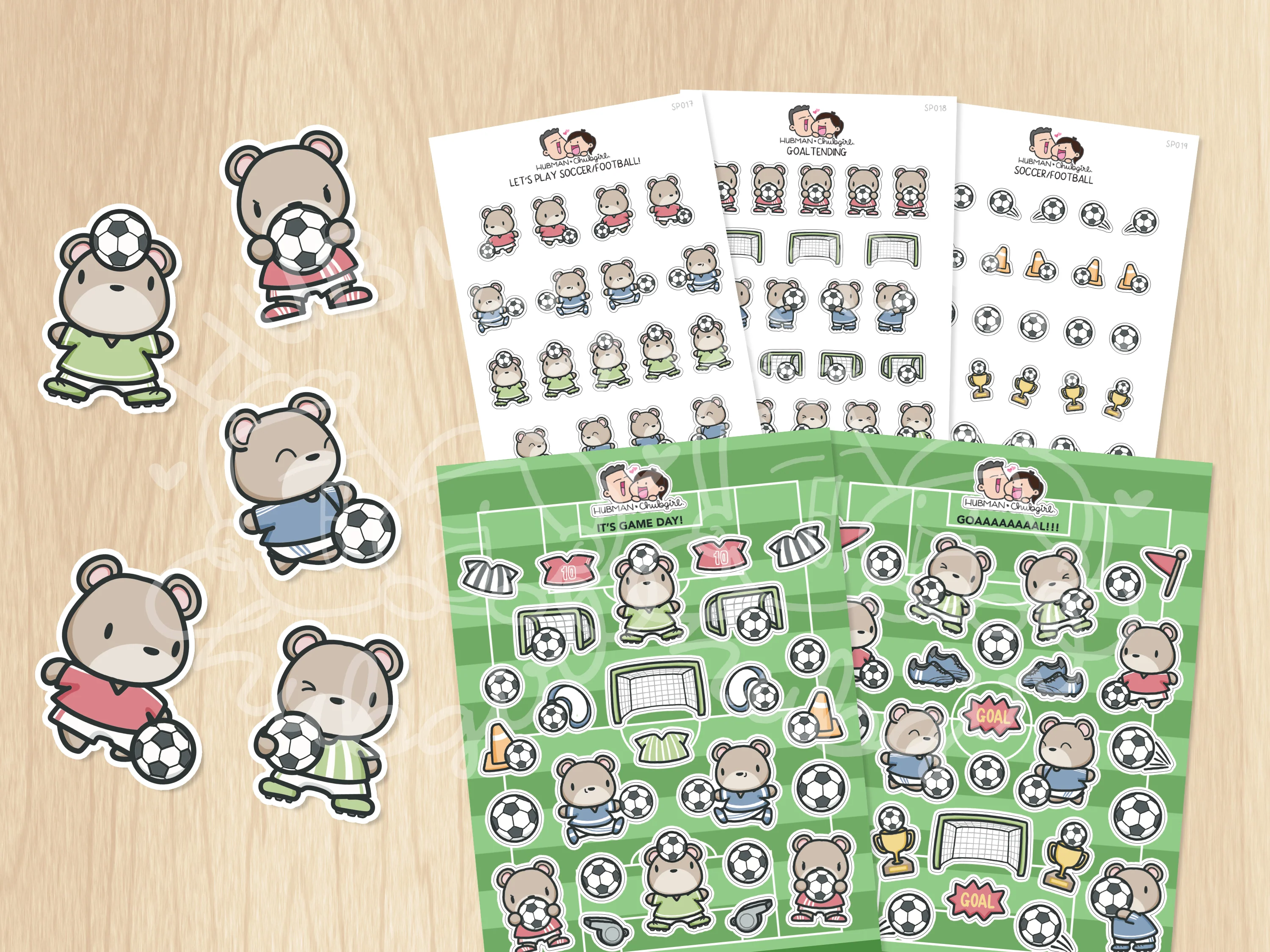Soccer Bears Sticker Set