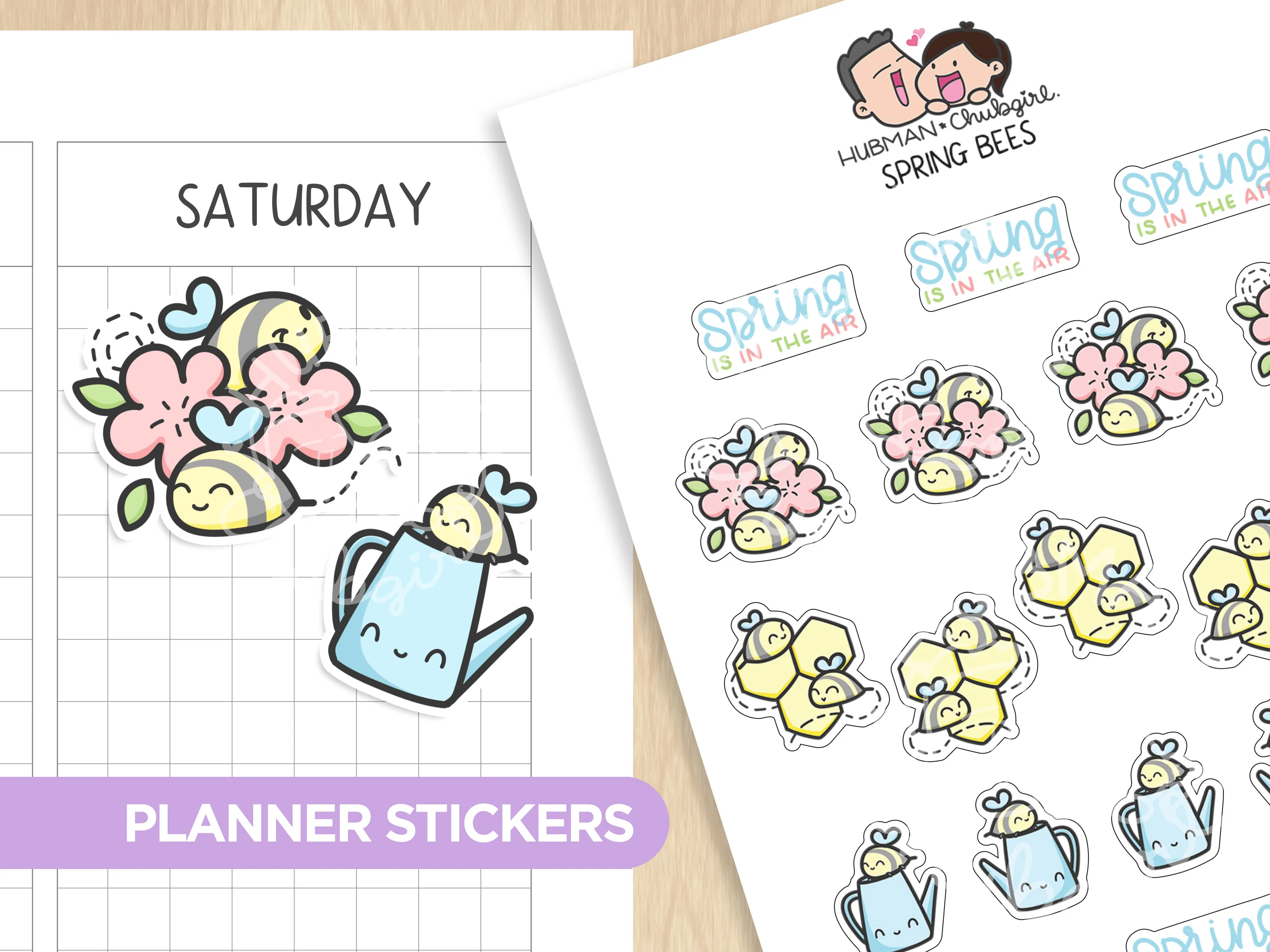 Spring Bees Planner Stickers
