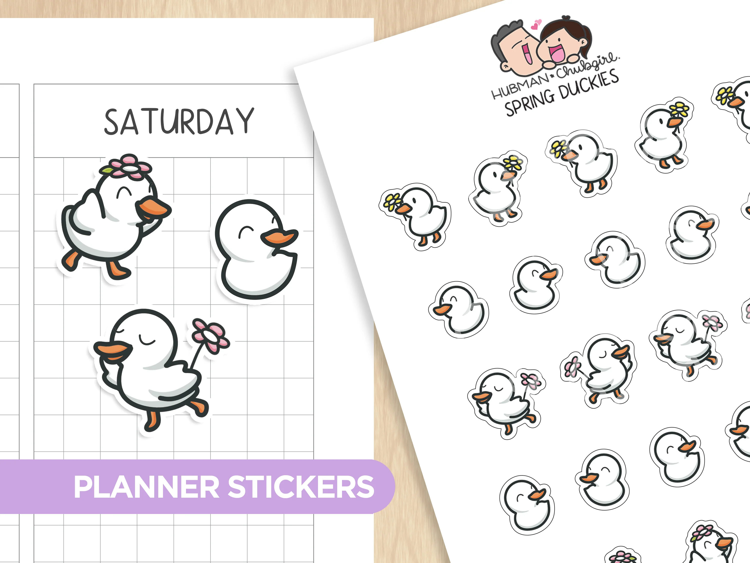 Spring Duckies Planner Stickers