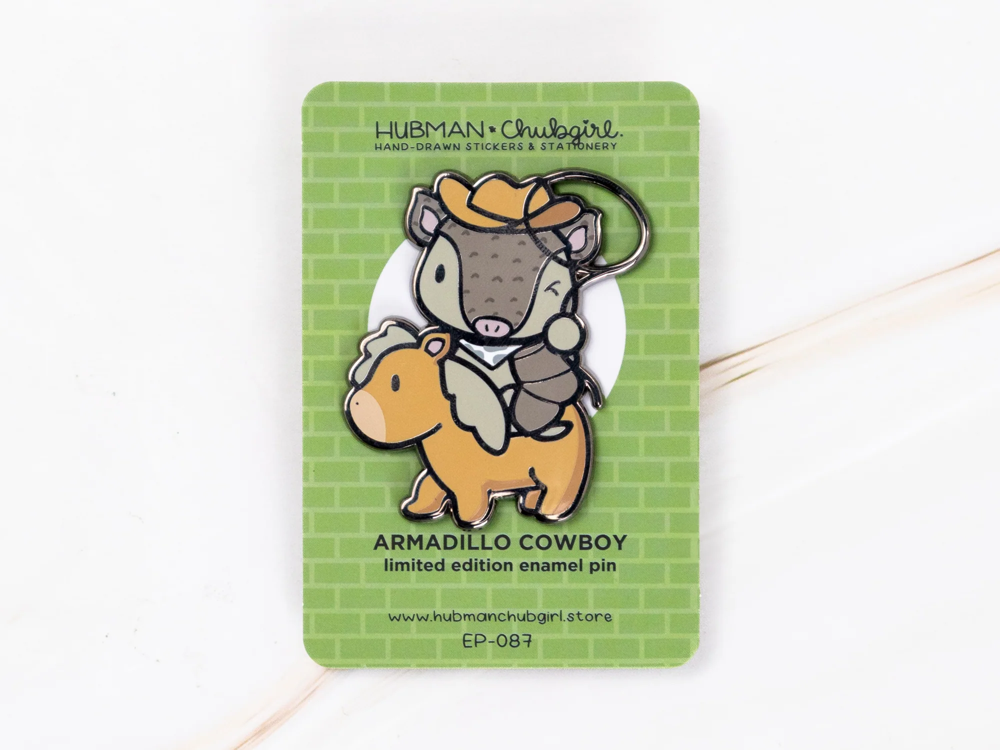 Armadillo Cowboy Pin