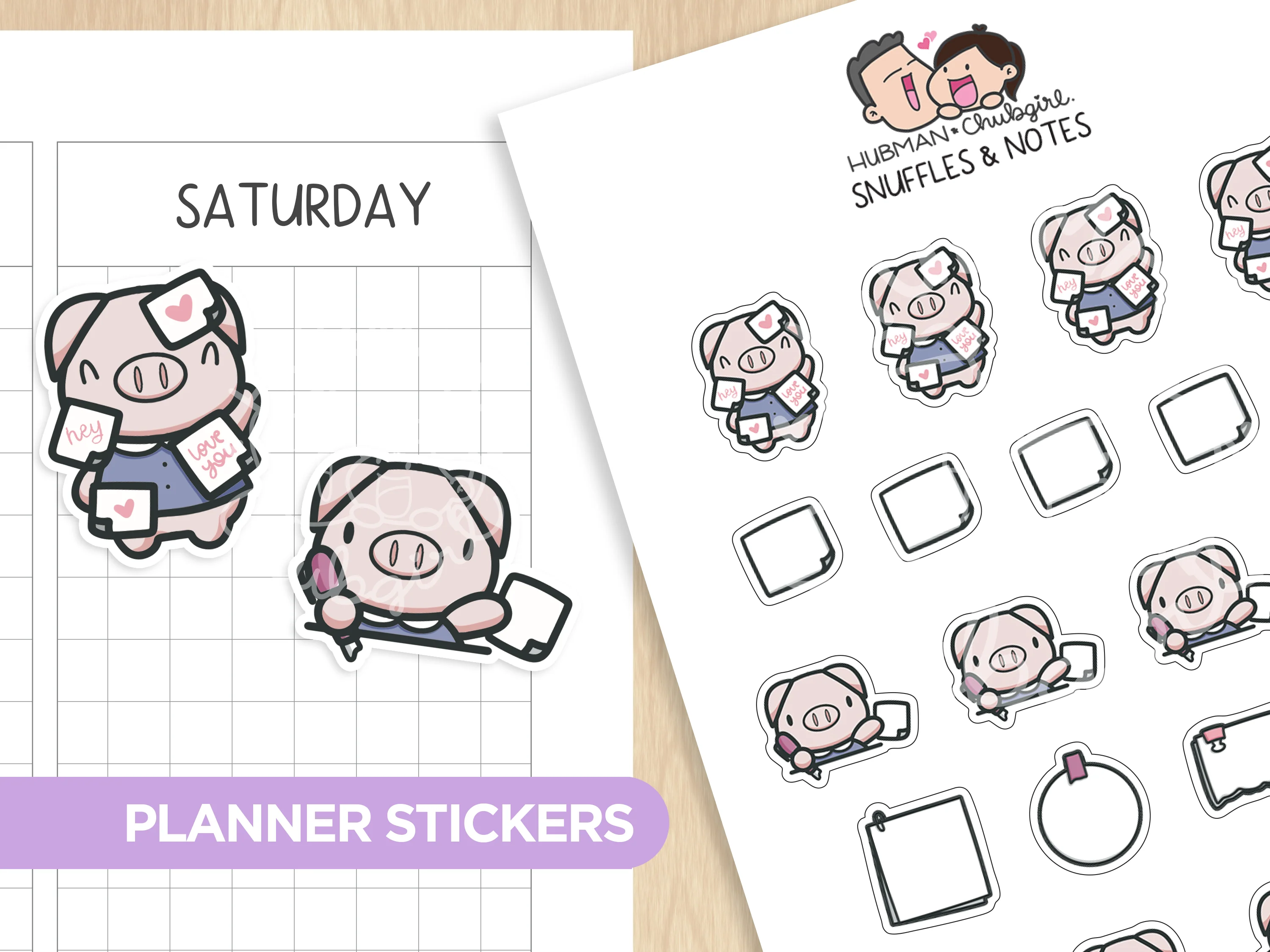 Snuffles and Notes Planner Stickers
