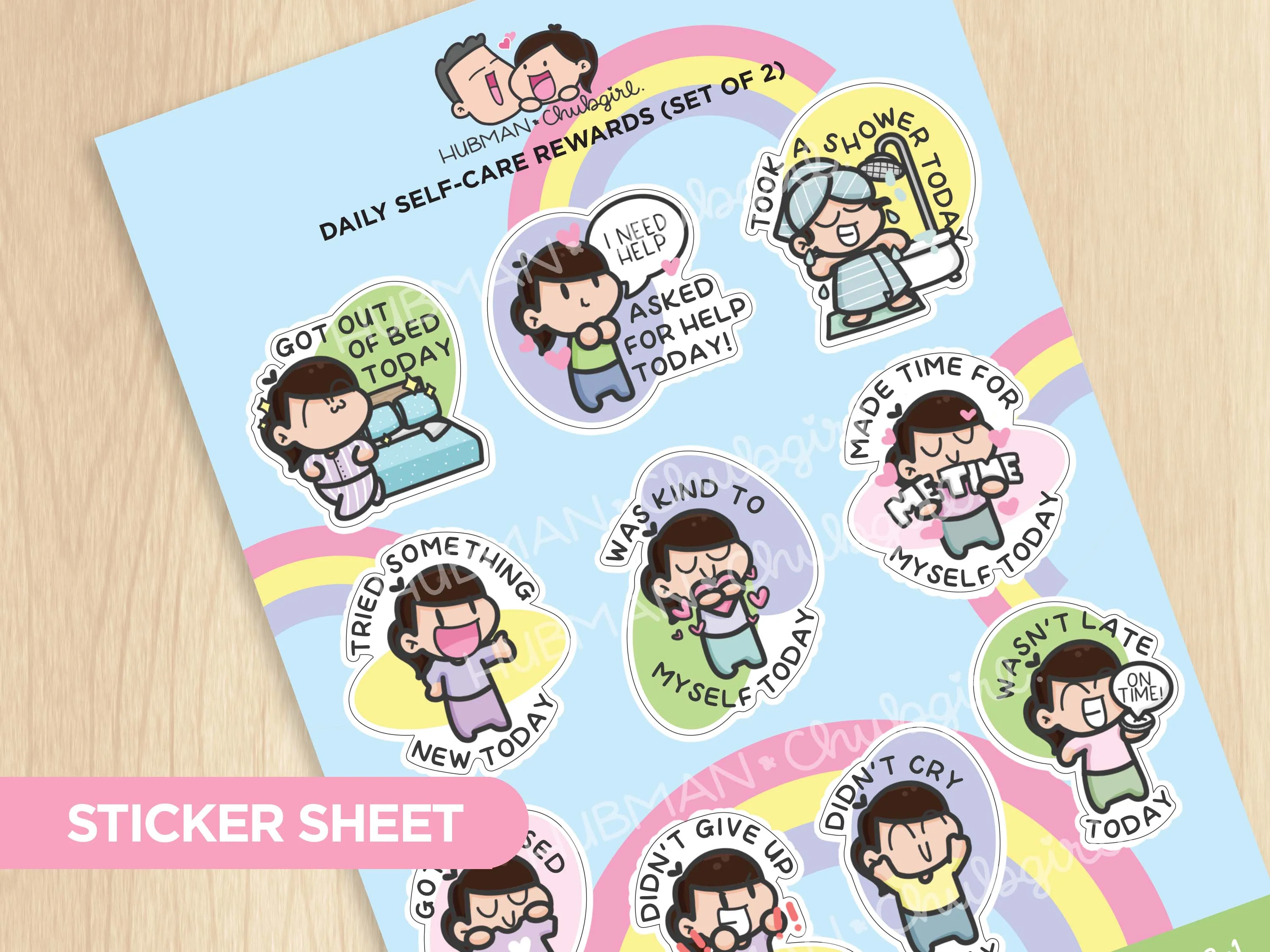 Daily Self-Care Rewards Sticker Sheets (Set of 2) - Image 2