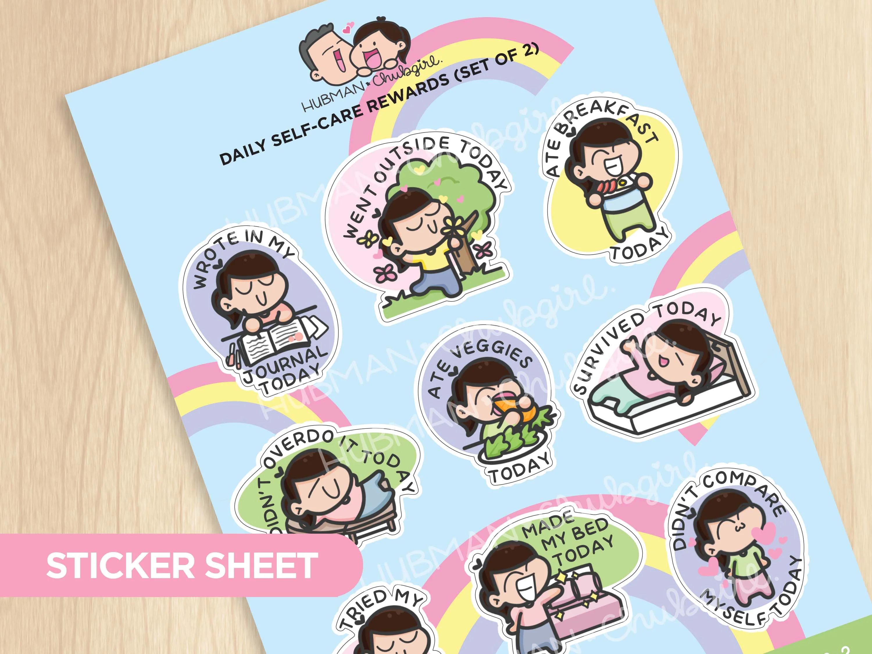 Daily Self-Care Rewards Sticker Sheets (Set of 2) - Image 3