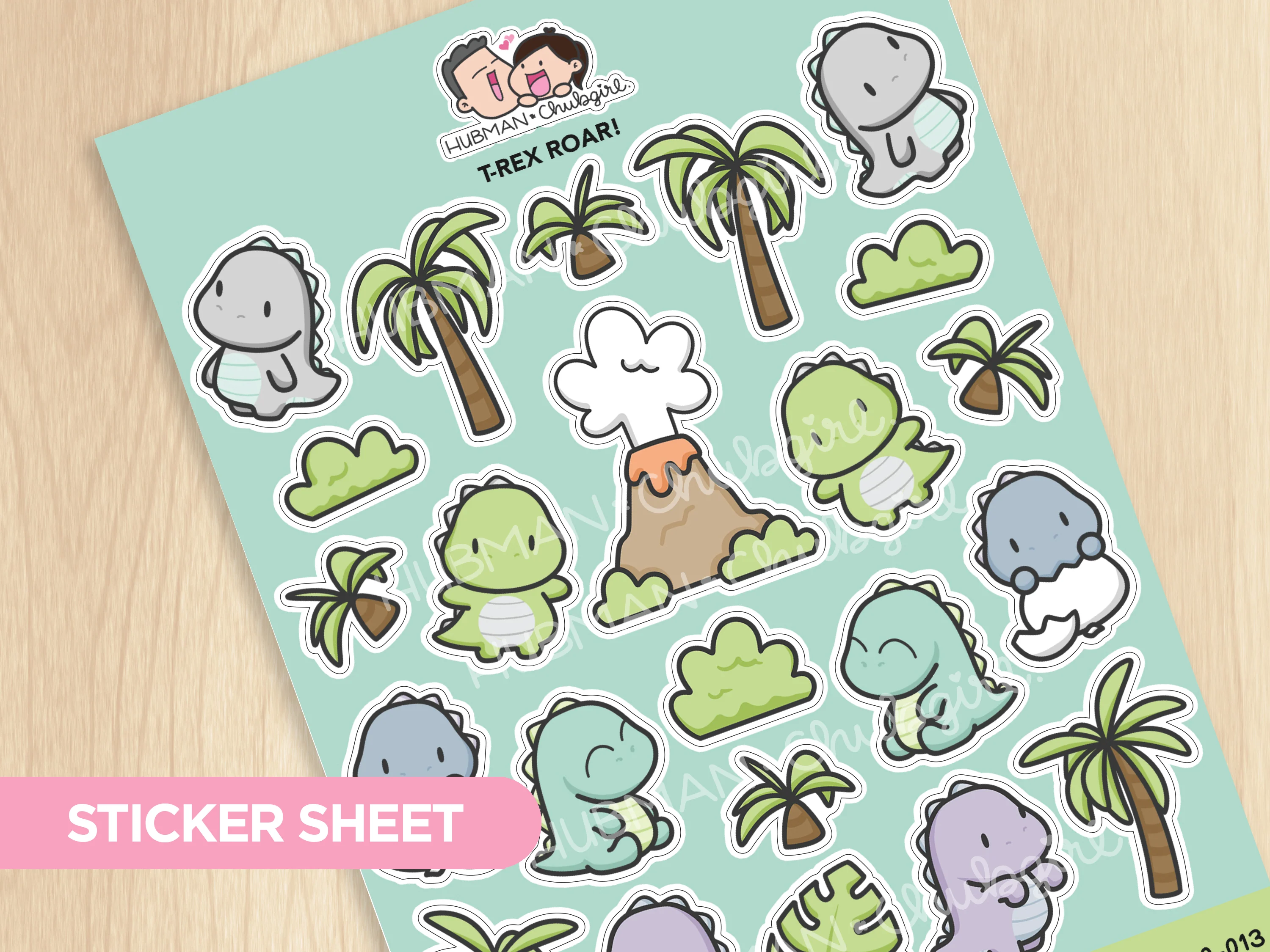 Sticker Sheet - T-Rex Roar
