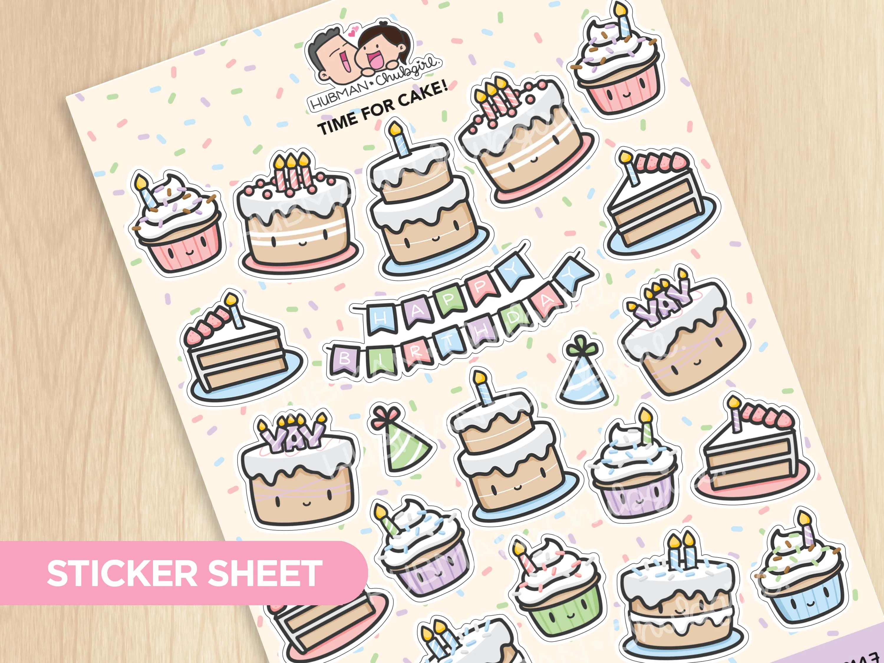 Sticker Sheet - Time for Cake!