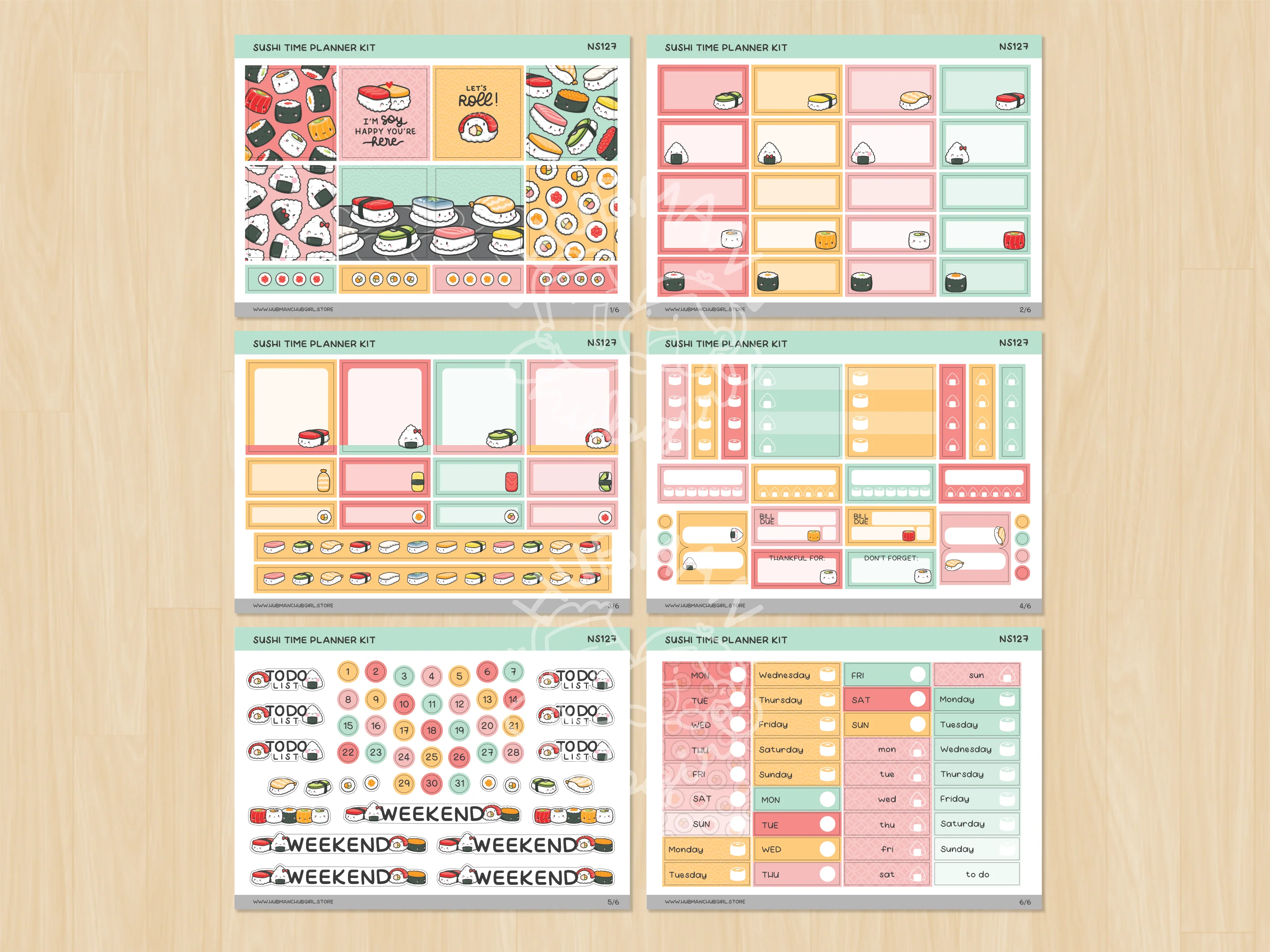 Sushi Time Planner Kit (Set of 6) - Image 2