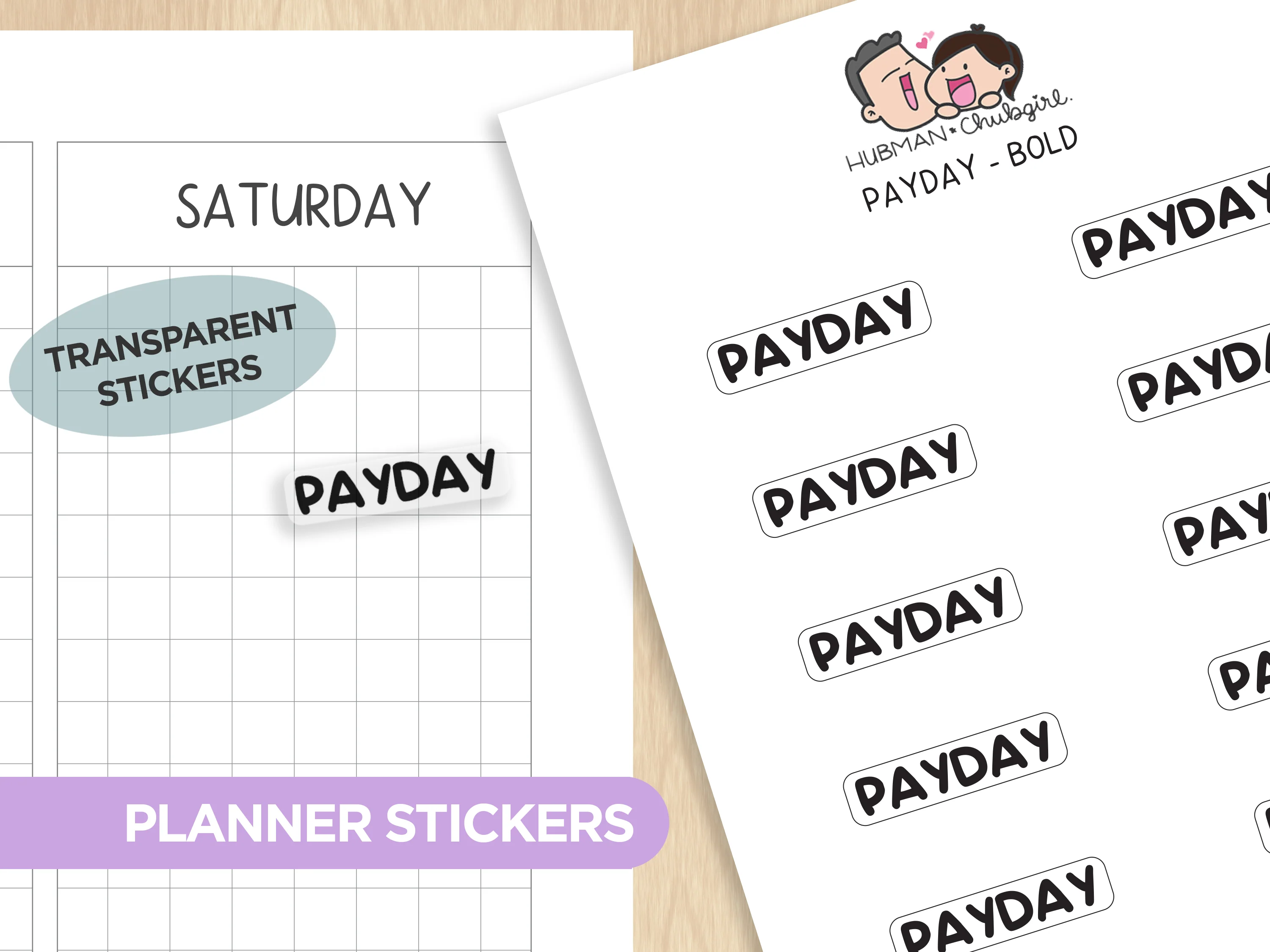 Text Planner Stickers Set (Bold Font) - Image 16