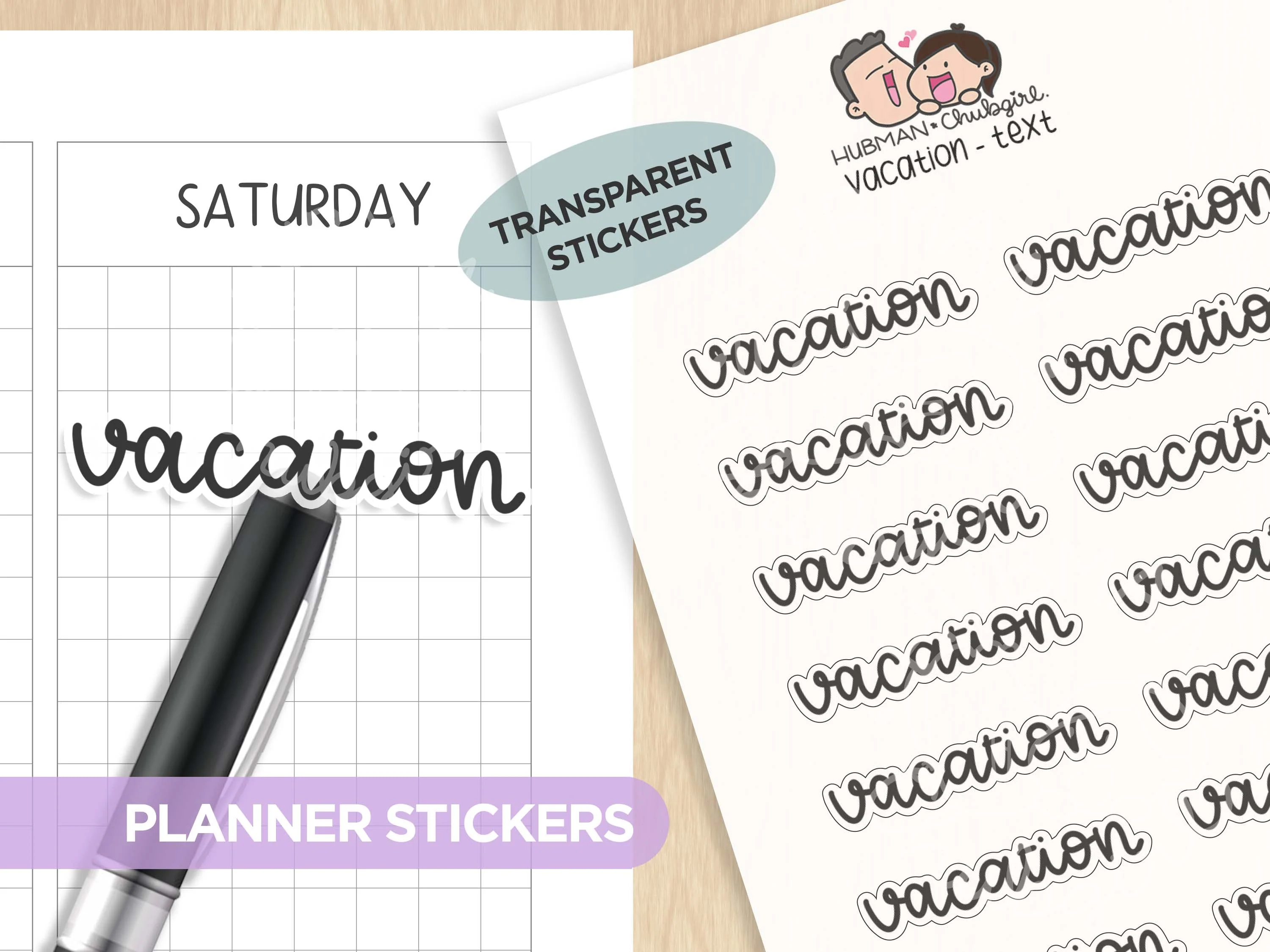 Text Planner Stickers Set (Script Font) - Image 4