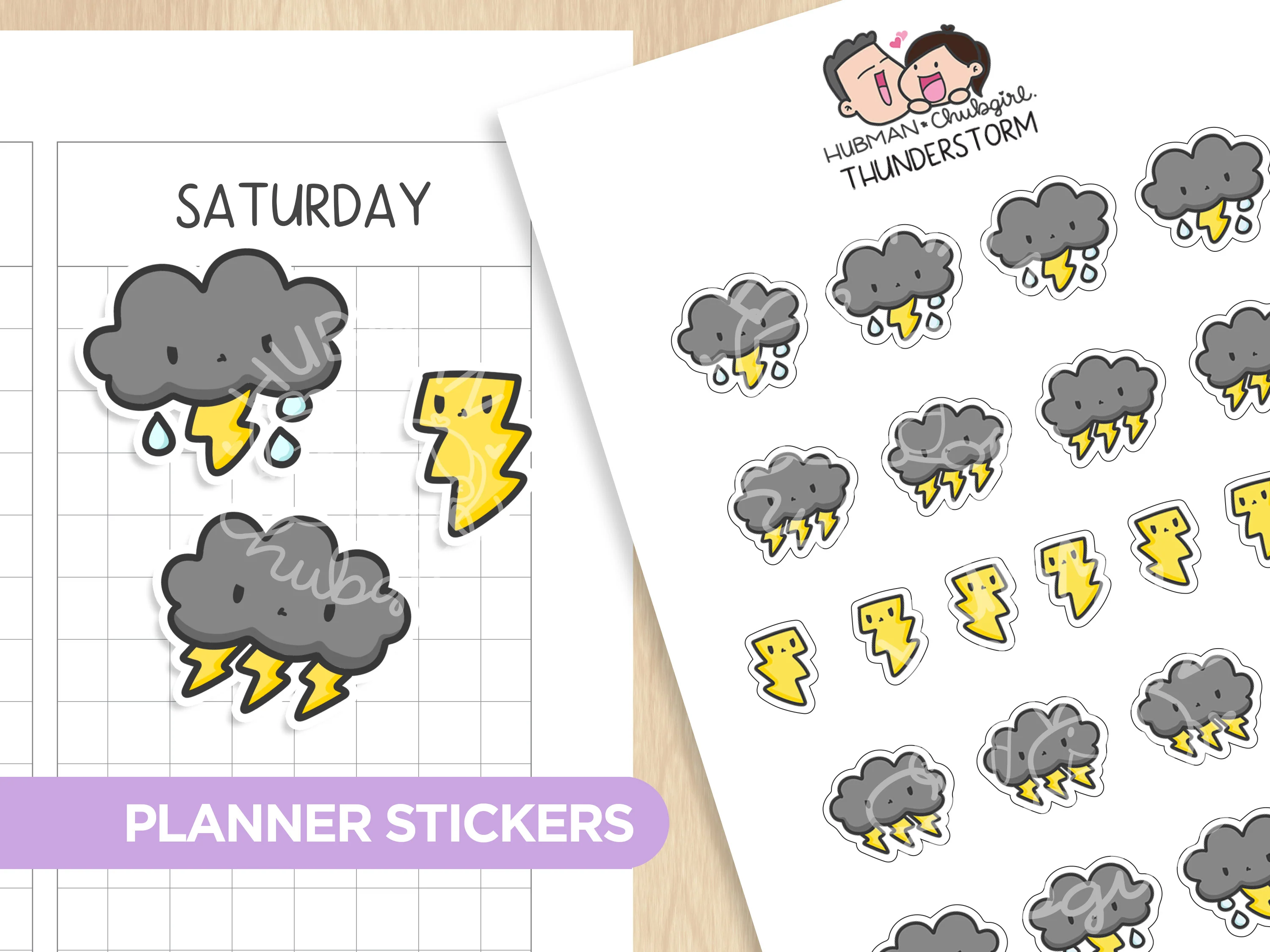 Thunderstorm Planner Stickers
