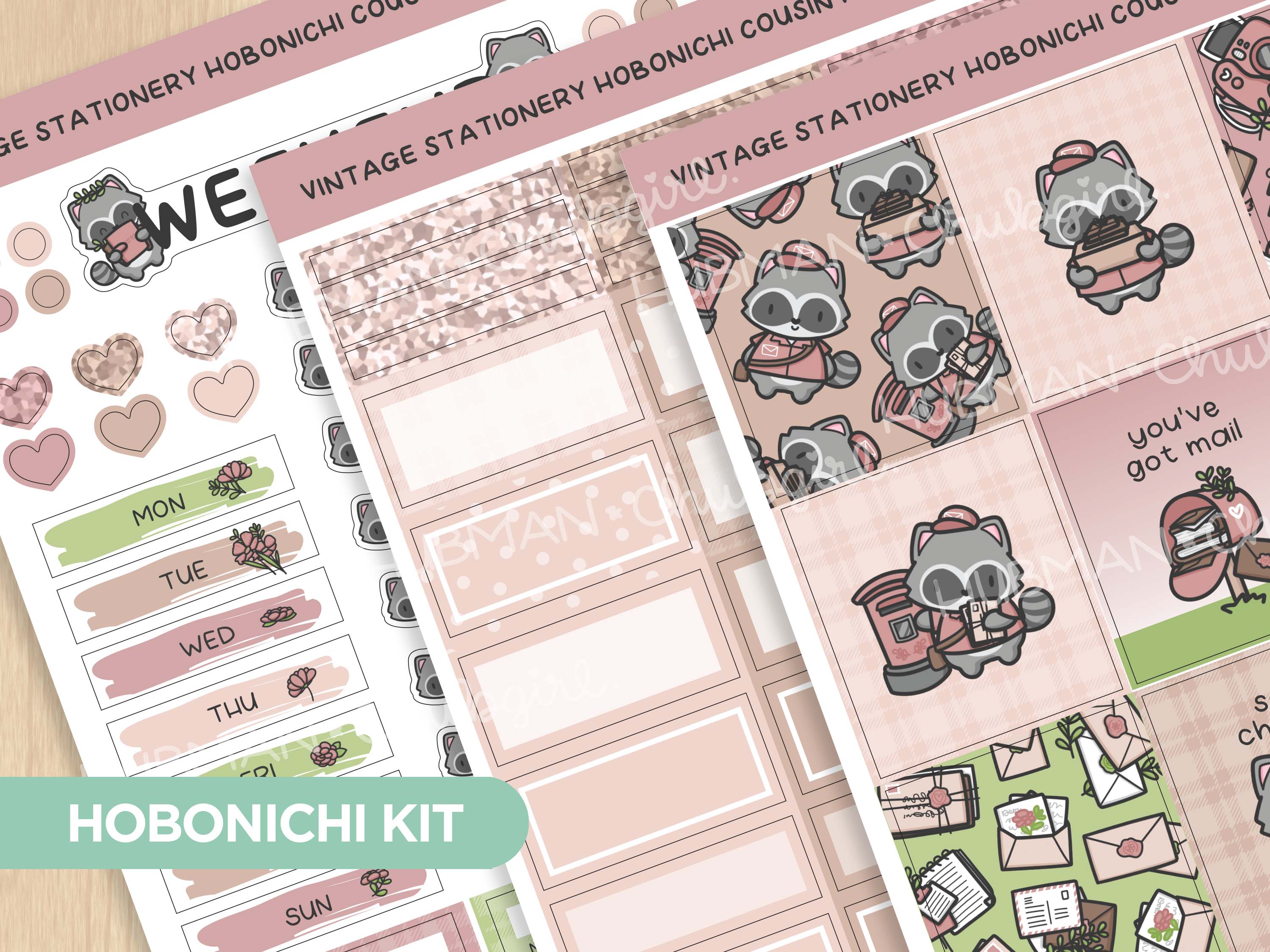 Vintage Stationery Theme Hobonichi Cousin Weekly Kit (Set of 3)