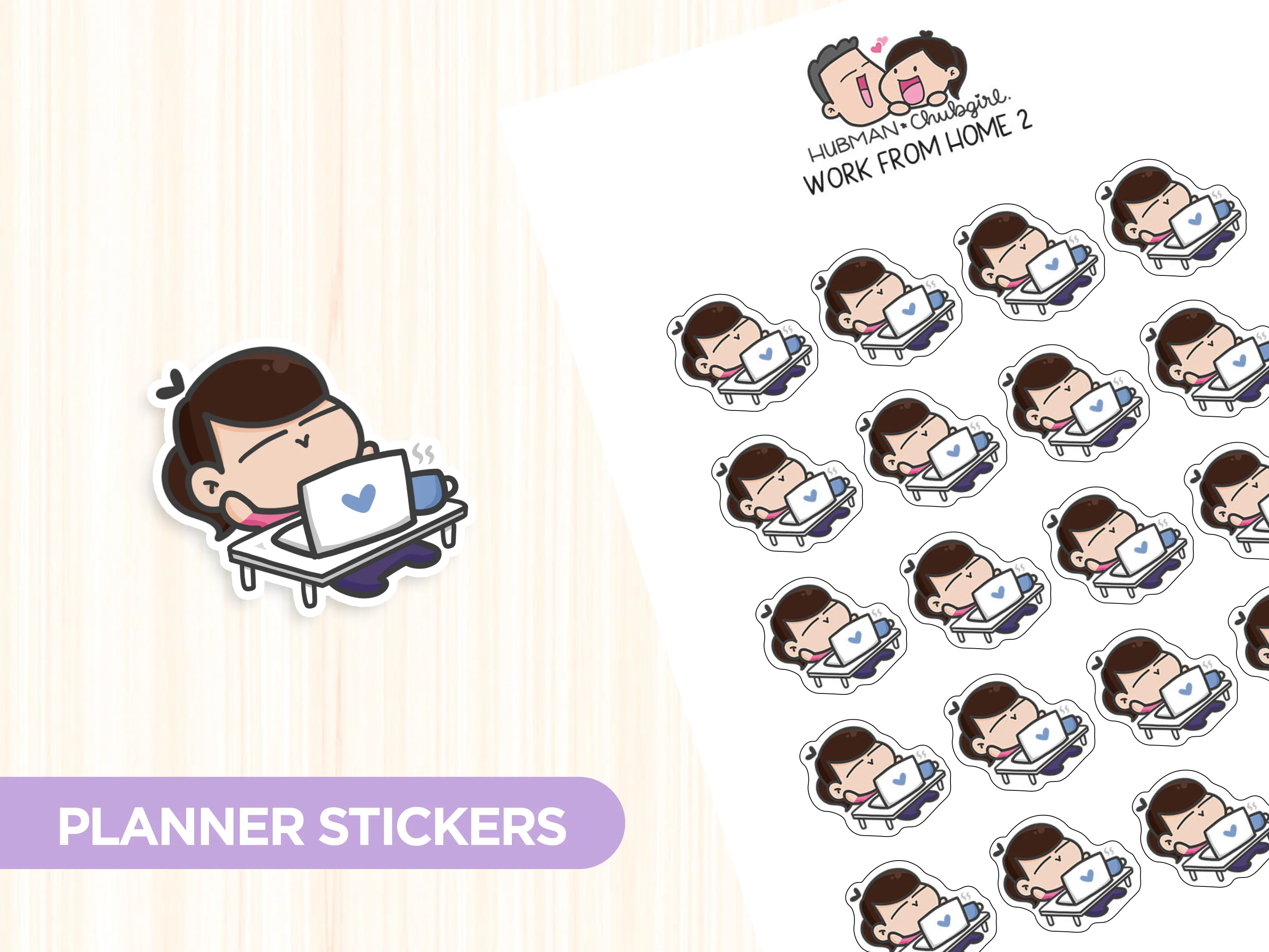 Work From Home 2 Planner Stickers
