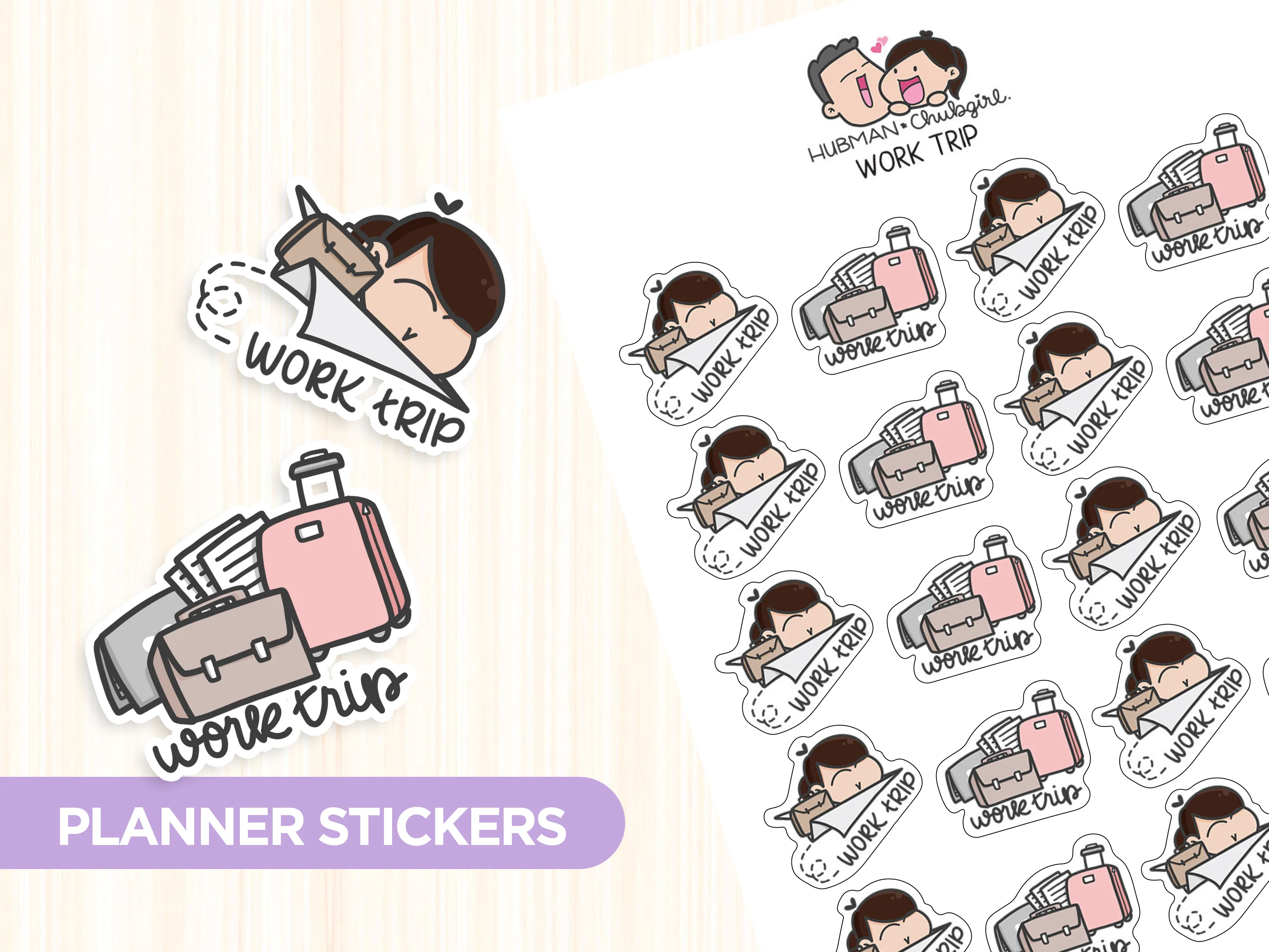 Work Trip Planner Stickers